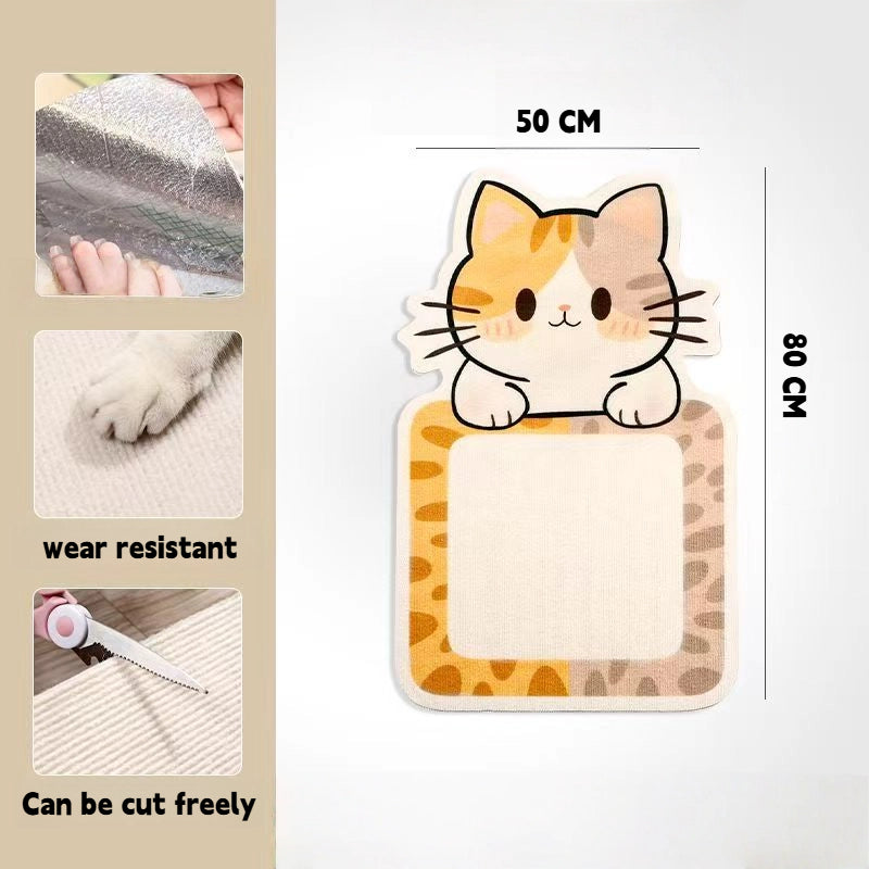 Stickable wall cat scratch pad