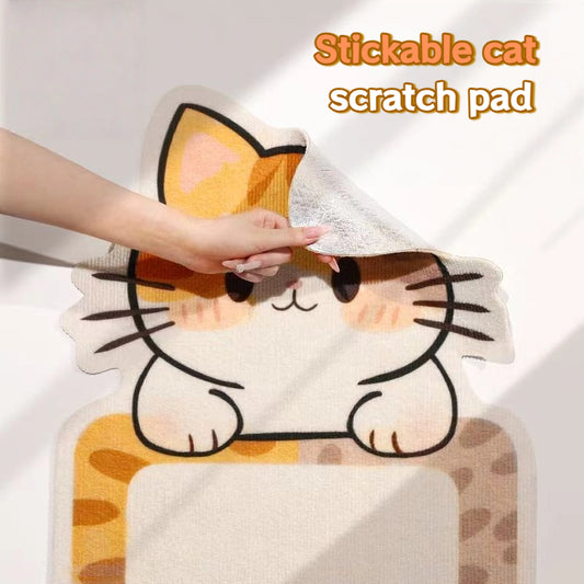 Stickable wall cat scratch pad
